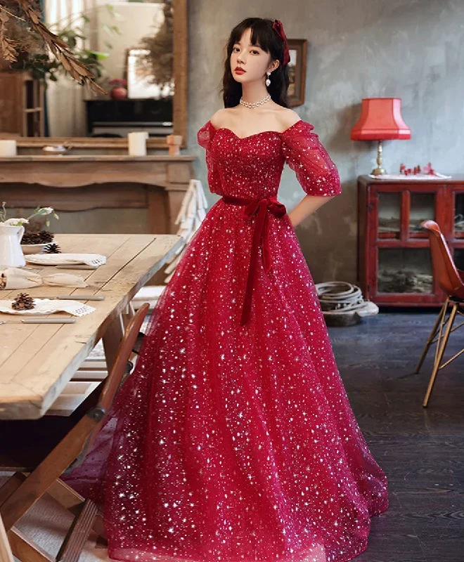 red-sweetheart-tulle-long-prom-dress-red-tulle-formal-dress