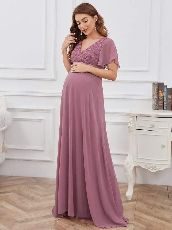 ruffle-sleeve-floor-length-formal-maternity-dress-ey20795