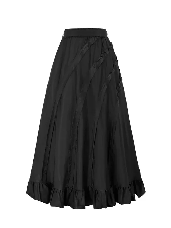 scarlet-darkness-women-steampunk-ruffled-hem-maxi-skirt-elastic-waist-flared-a-line-skirt