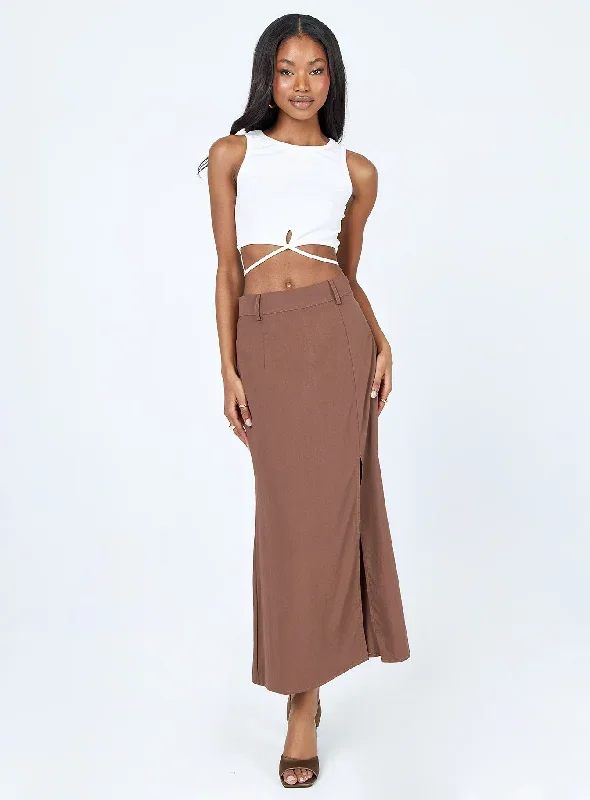 Siana Maxi Skirt Brown