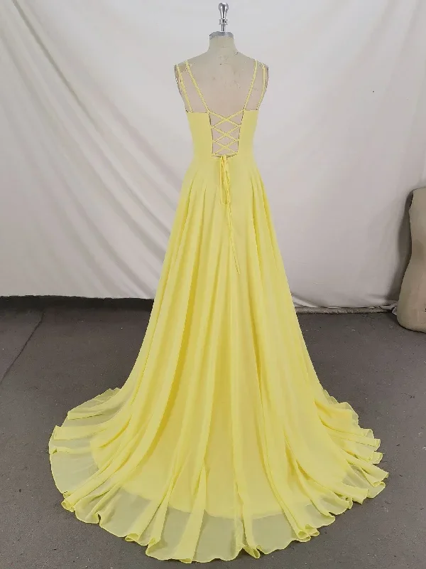 simple-yellow-chiffon-long-prom-dress-yellow-evening-dress