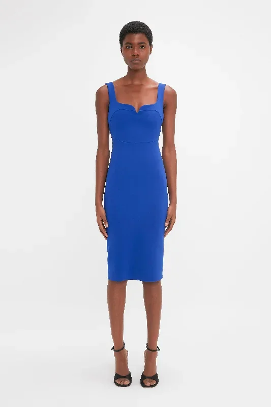 Sleeveless Fitted T-Shirt Dress In Palace Blue