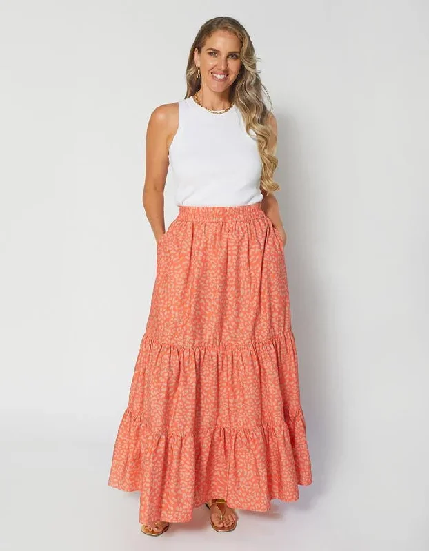 Stella + Gemma Milano Skirt Coral Safari