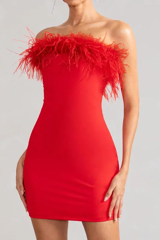 stop-the-show-red-feather-trim-strapless-mini-dress-cl127104004