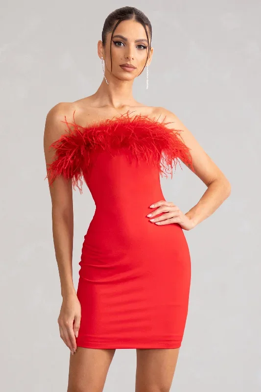 stop-the-show-red-feather-trim-strapless-mini-dress-cl127104004