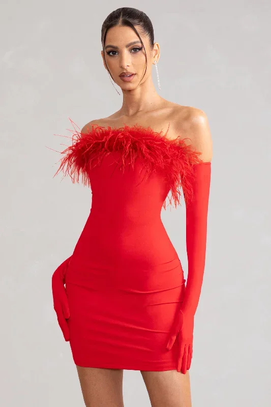 stop-the-show-red-feather-trim-strapless-mini-dress-cl127104004