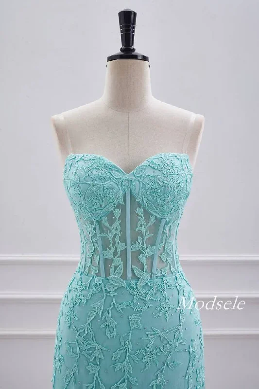 strapless-aqua-green-applique-tight-homecoming-dress-with-lace-up