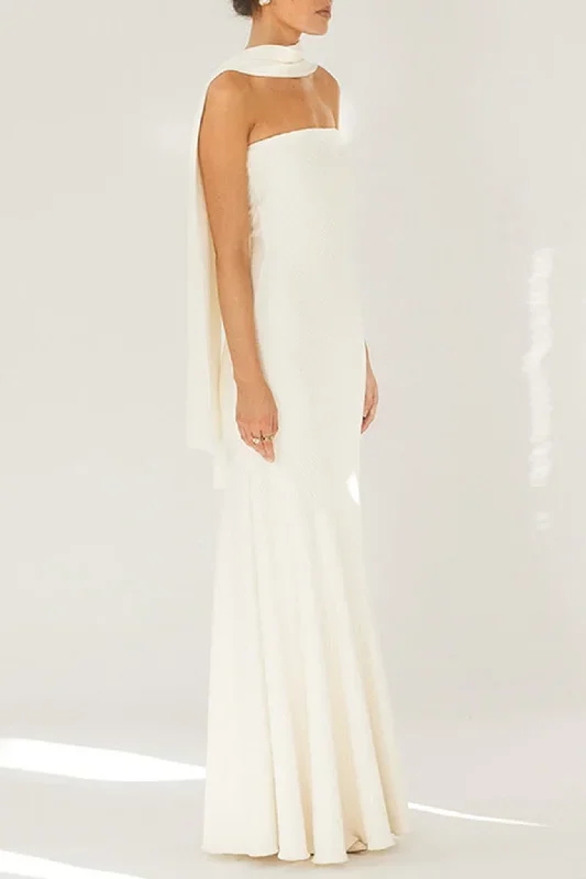 strapless-fishtail-dress-with-shawl