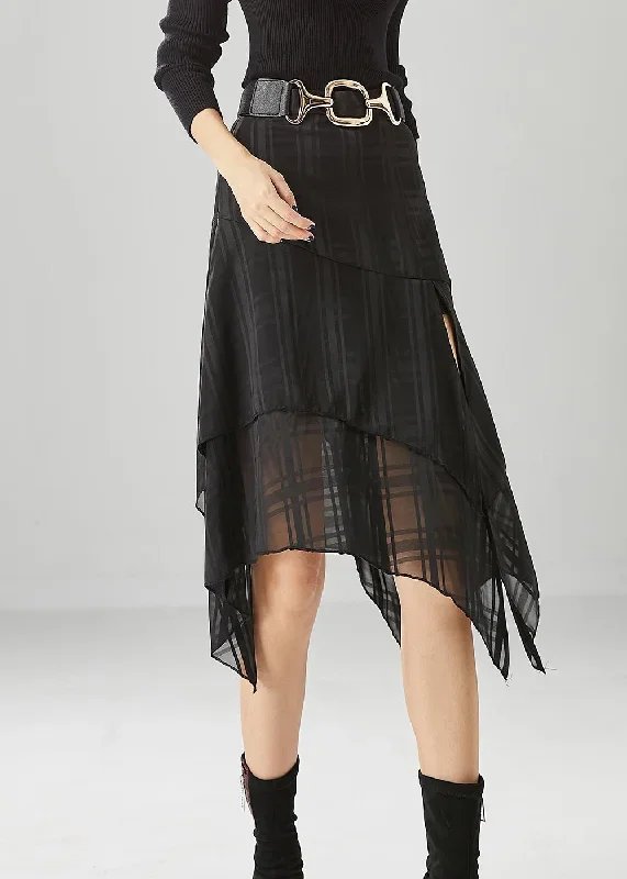 stylish-black-asymmetrical-side-open-chiffon-skirt-summer