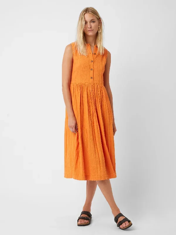 Summer Organic Textured Midi Dress