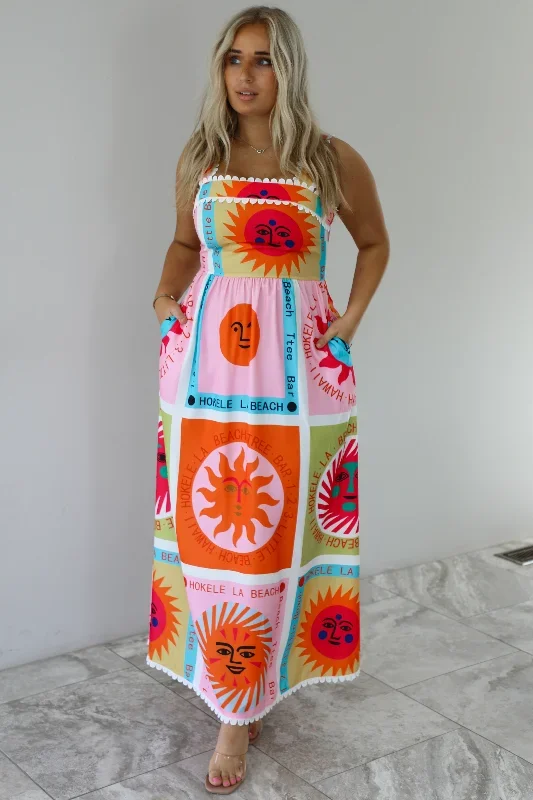 Sunshine Maxi Dress: Pink/Multi