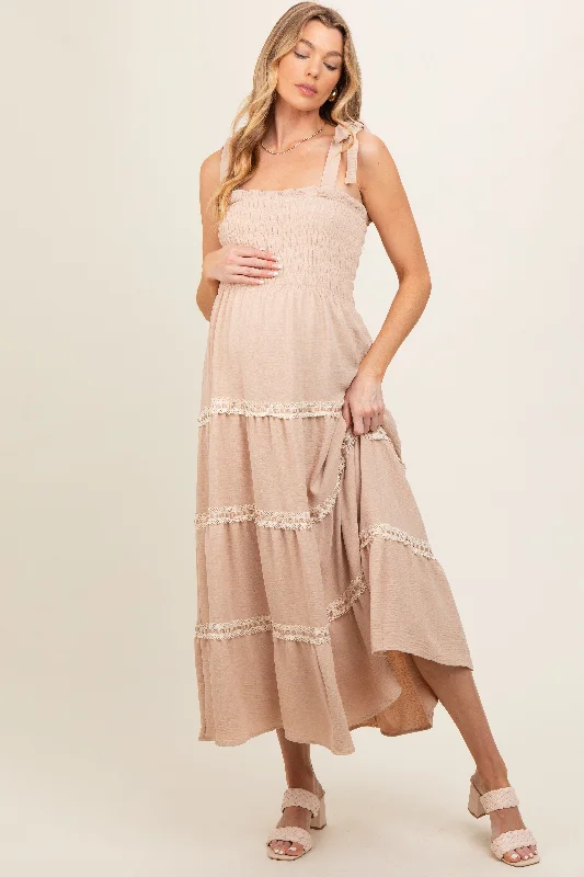 taupe-smocked-maternity-maxi-dress