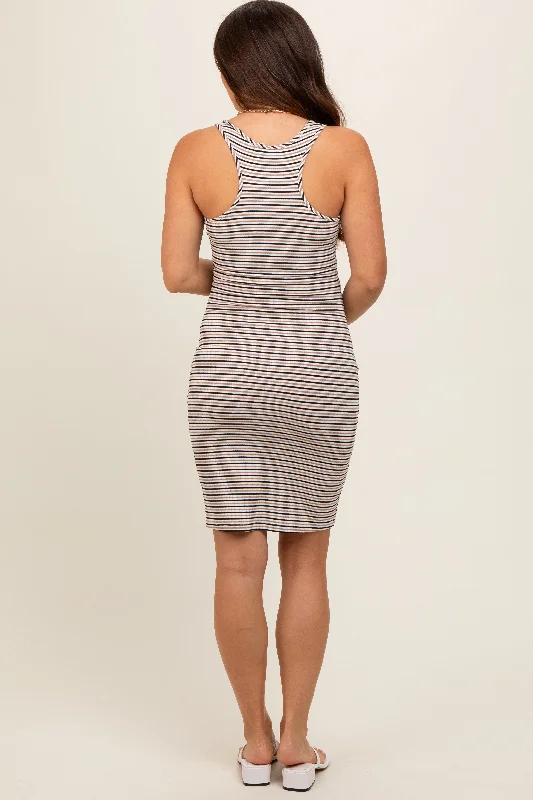 taupe-striped-rib-knit-maternity-dress