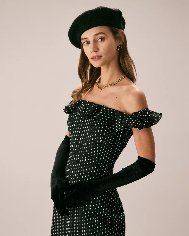 the-black-off-the-shoulder-ruffle-midi-dress