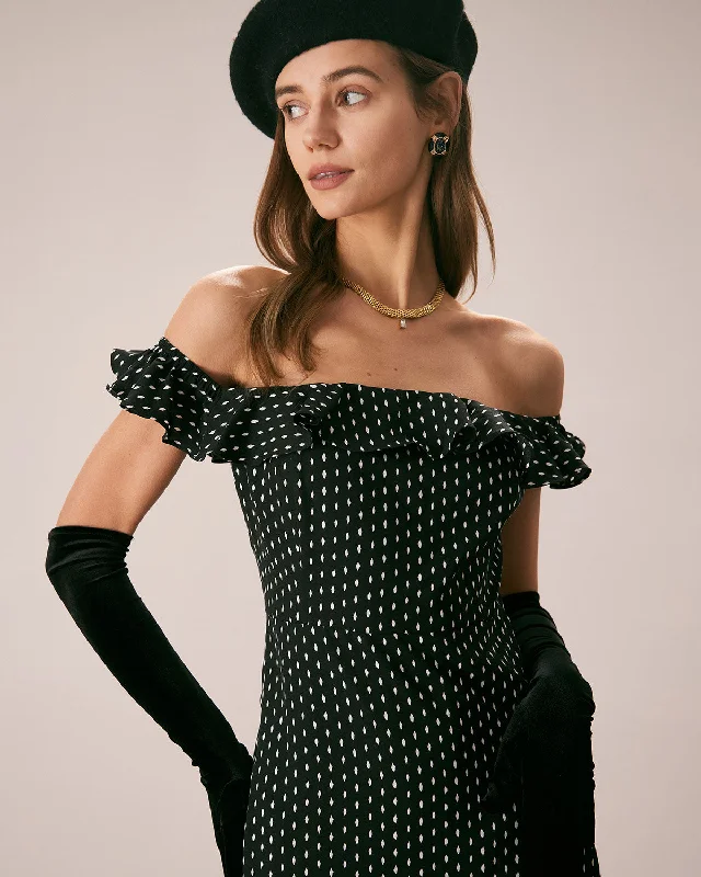 the-black-off-the-shoulder-ruffle-midi-dress