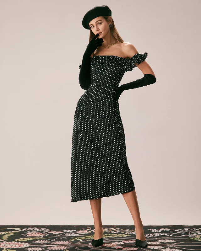 the-black-off-the-shoulder-ruffle-midi-dress