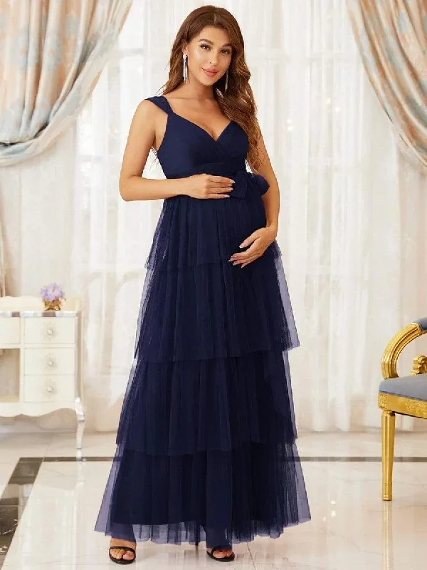 tie-waist-v-neck-tiered-floor-length-maternity-dress-ey20794