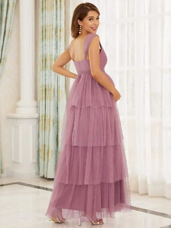 tie-waist-v-neck-tiered-floor-length-maternity-dress-ey20794