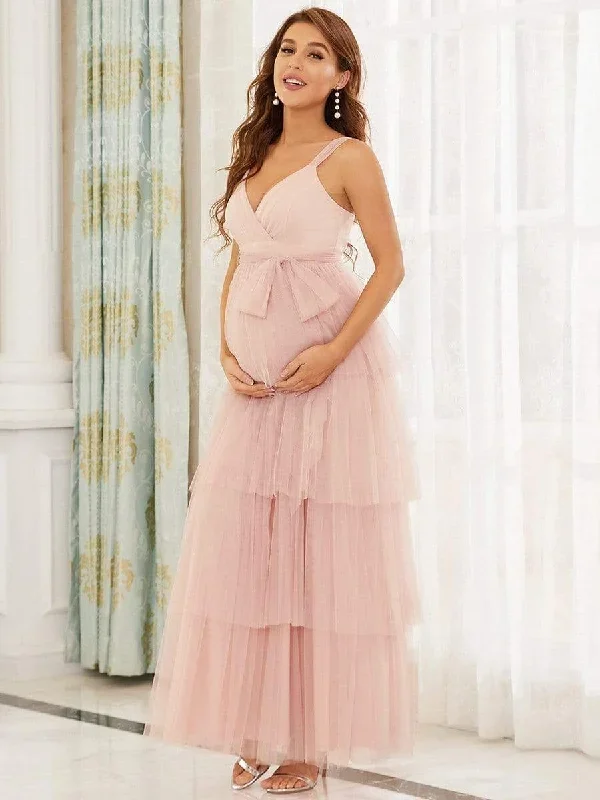 tie-waist-v-neck-tiered-floor-length-maternity-dress-ey20794