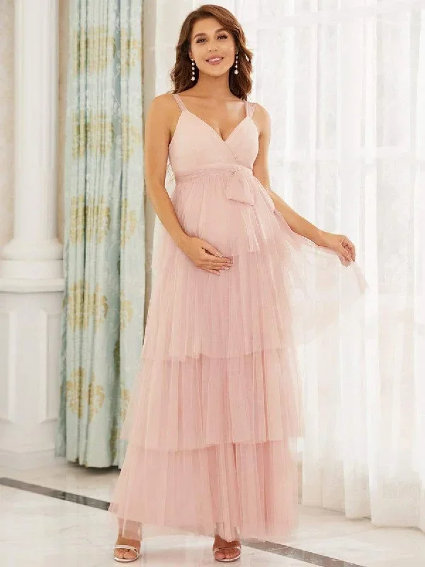 tie-waist-v-neck-tiered-floor-length-maternity-dress-ey20794