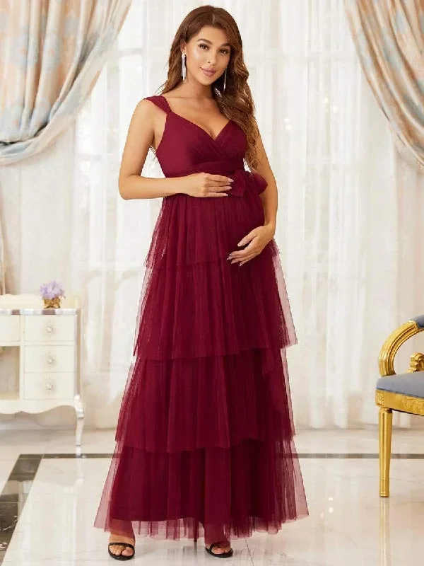 tie-waist-v-neck-tiered-floor-length-maternity-dress-ey20794