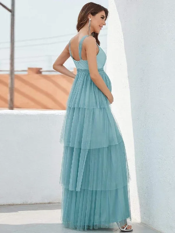 tie-waist-v-neck-tiered-floor-length-maternity-dress-ey20794