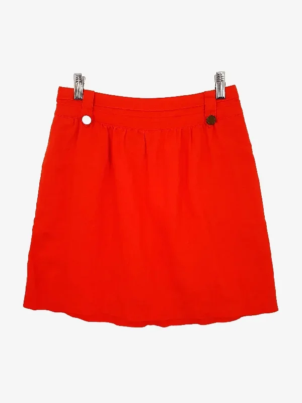 Tory Burch Orange Pop Midi Skirt Size 8