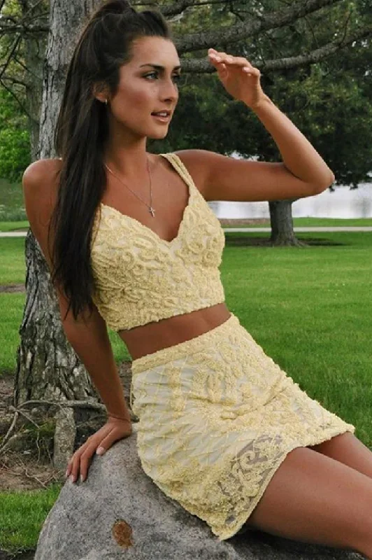 two-piece-straps-short-yellow-lace-homecoming-dress