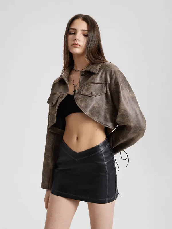 v-shape-waist-washed-faux-leather-skirt