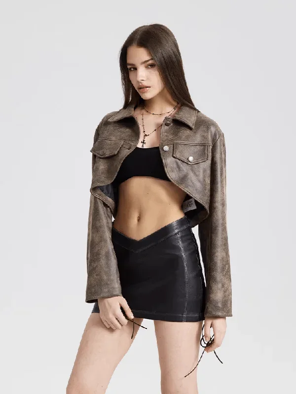 v-shape-waist-washed-faux-leather-skirt