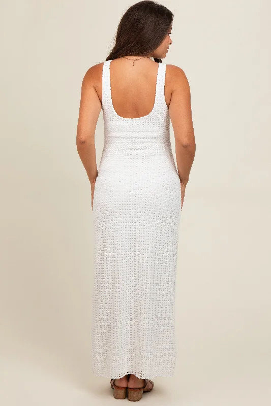 white-fitted-maternity-maxi-dress