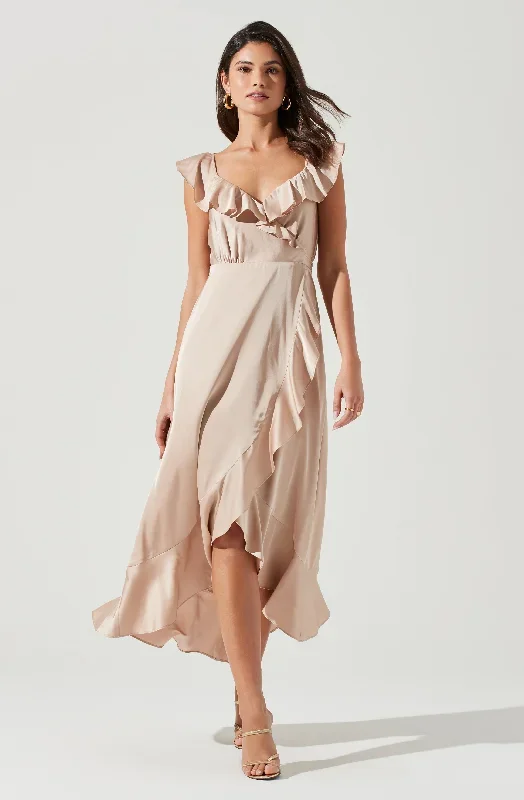 Wilshire Ruffle Open Back Midi Dress