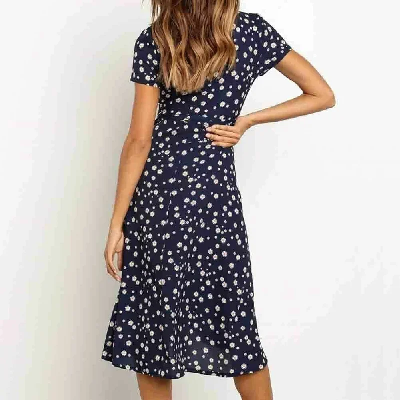 women-boho-summer-short-sleeve-high-waist-midi-dress-fashion-floral-v-neck-casual-party