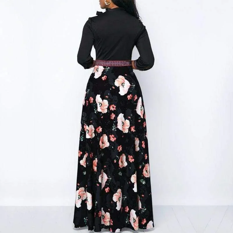 women-long-maxi-dresses-boho-floral-hollow-neck-three-quarter-sleeve-ethnic-summer-beach